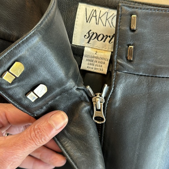 100% leather midi skirt - Picture 6 of 7